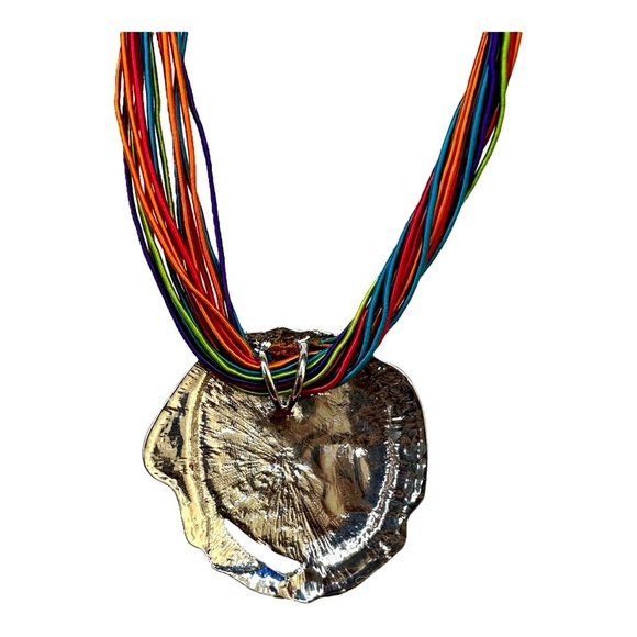 Multicolor Metal & Enamel with Rhinestones Necklace & Earrings Set - Picture 6 of 6